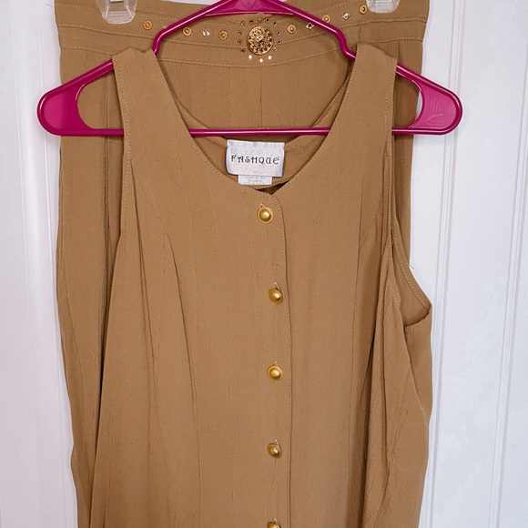 Fashque 3 Piece Set in Brown/Tan with Gold Detailing - Picture 3 of 5